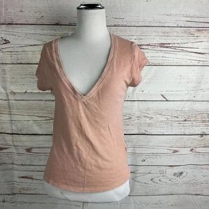 Free People Cropped Plunge V-Neck tee